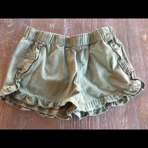 Crewcuts Everyday Green Ruffled Edge Shorts